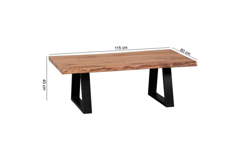 Sofabord Wohnling Gaya heltre Akasie trekantet kantutseende landlig stil - Møbler - Bord - Sofabord & salongbord