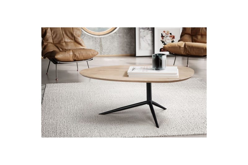 Sofabord Wohnling Heltre hvitvasket 86 cm oval moderne - Møbler - Bord - Sofabord & salongbord