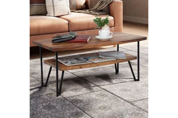 Sofabord Wohnling Heltre Rektangulær med Brett Landlig Stil Metallben - Møbler - Bord - Sofabord & salongbord