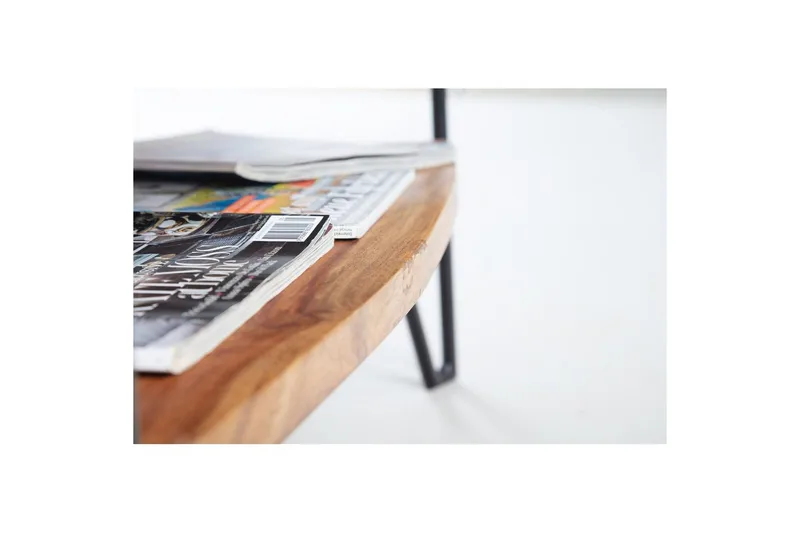 Sofabord Wohnling Heltre Rektangulær med Brett Landlig Stil Metallben - Møbler - Bord - Sofabord & salongbord