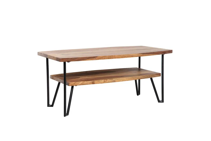 Sofabord Wohnling Heltre Rektangulær med Brett Landlig Stil Metallben