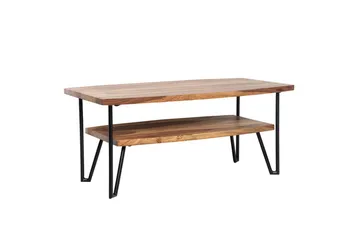 Sofabord Wohnling Heltre Rektangulær med Brett Landlig Stil Metallben - Møbler - Bord - Sofabord & salongbord