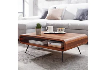 Sofabord Wohnling Heltre Rektangulær Runde Kanter Landlig Stil - Møbler - Bord - Sofabord & salongbord