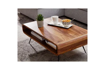 Sofabord Wohnling Heltre Rektangulær Runde Kanter Landlig Stil - Møbler - Bord - Sofabord & salongbord