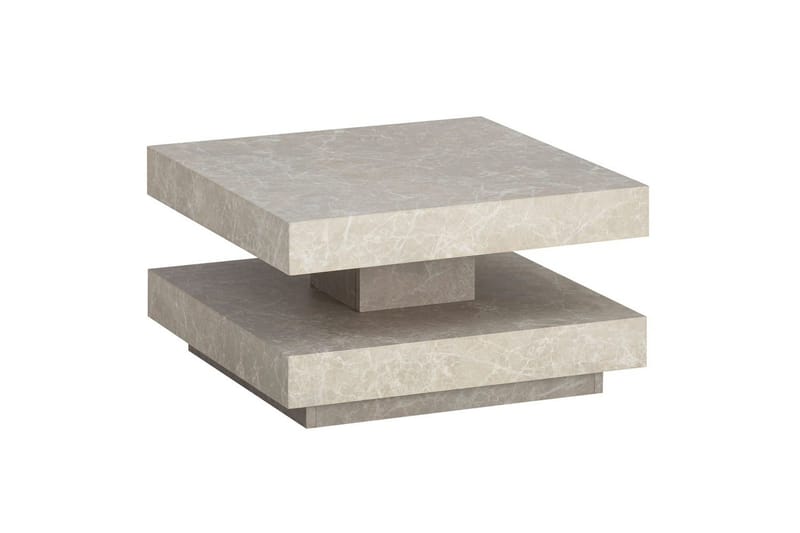Sofabord Wohnling kvadrat 60 cm, steinoptikk stil, moderne utseende Beige, Beige