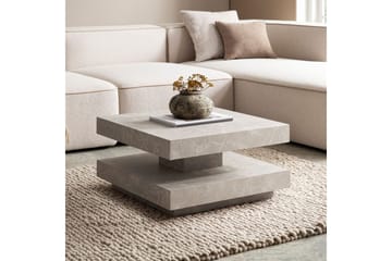 Sofabord Wohnling kvadrat 60 cm, steinoptikk stil, moderne utseende Beige - Beige - Møbler - Bord - Sofabord & salongbord