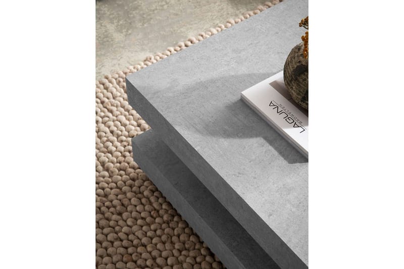 Sofabord Wohnling kvadrat 60 cm, steinoptikk stil, moderne utseende Grå - Grå - Møbler - Bord - Sofabord & salongbord