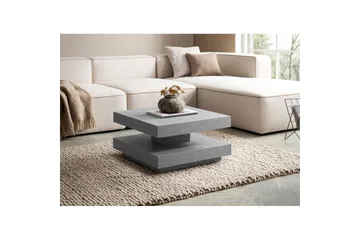 Sofabord Wohnling kvadrat 60 cm, steinoptikk stil, moderne utseende Grå - Grå - Møbler - Bord - Sofabord & salongbord