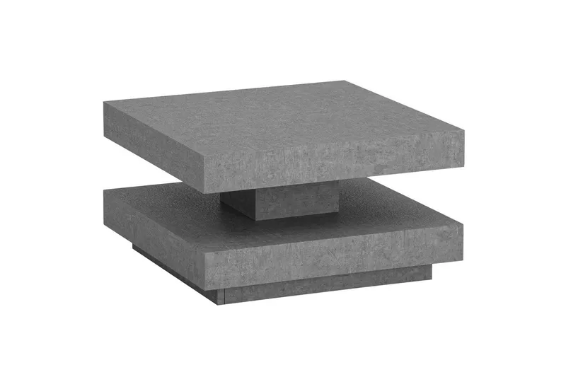 Sofabord Wohnling kvadrat 60 cm, steinoptikk stil, moderne utseende Grå, Grå