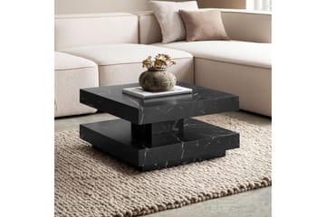 Sofabord Wohnling kvadrat 60 cm, steinoptikk stil, moderne utseende Svart marmor - Svart marmor - Møbler - Bord - Sofabord & salongbord
