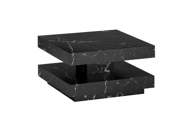 Sofabord Wohnling kvadrat 60 cm, steinoptikk stil, moderne utseende Svart marmor, Svart marmor