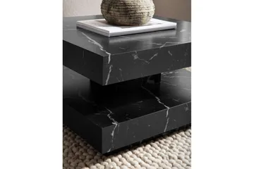 Sofabord Wohnling kvadrat 60 cm, steinoptikk stil, moderne utseende Svart marmor - Svart marmor - Møbler - Bord - Marmorbord