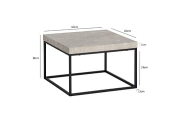 Sofabord Wohnling kvadrat 60 cm steinoptikk stil, klassisk metallramme, moderne utseende Beige - Beige - Møbler - Bord - Sofabord & salongbord