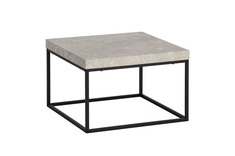 Sofabord Wohnling kvadrat 60 cm steinoptikk stil, klassisk metallramme, moderne utseende Beige - Beige - Møbler - Bord - Sofabord & salongbord