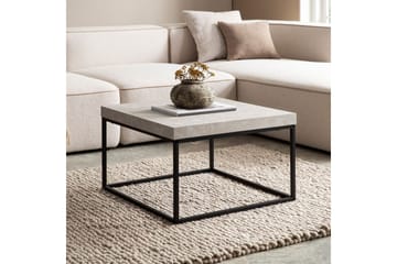 Sofabord Wohnling kvadrat 60 cm steinoptikk stil, klassisk metallramme, moderne utseende Beige - Beige - Møbler - Bord - Sofabord & salongbord