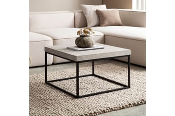 Sofabord Wohnling kvadrat 60 cm steinoptikk stil, klassisk metallramme, moderne utseende Beige - Beige - Møbler - Bord - Sofabord & salongbord