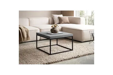 Sofabord Wohnling kvadrat 60 cm steinoptikk stil, klassisk metallramme, moderne utseende Grå - Grå - Møbler - Bord - Sofabord & salongbord