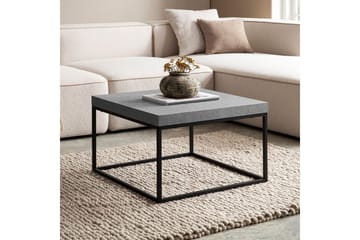 Sofabord Wohnling kvadrat 60 cm steinoptikk stil, klassisk metallramme, moderne utseende Grå - Grå - Møbler - Bord - Sofabord & salongbord