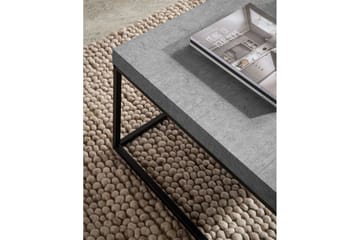 Sofabord Wohnling kvadrat 60 cm steinoptikk stil, klassisk metallramme, moderne utseende Grå - Grå - Møbler - Bord - Sofabord & salongbord