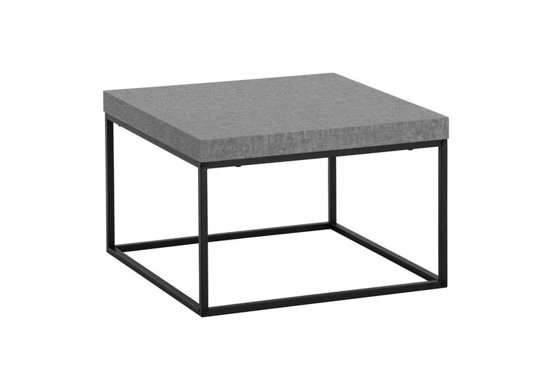 Sofabord Wohnling kvadrat 60 cm steinoptikk stil, klassisk metallramme, moderne utseende Grå - Grå - Møbler - Bord - Sofabord & salongbord