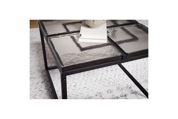 Sofabord Wohnling Kvadratisk glass 58 cm klassisk metallramme moderne - Møbler - Bord - Sofabord & salongbord