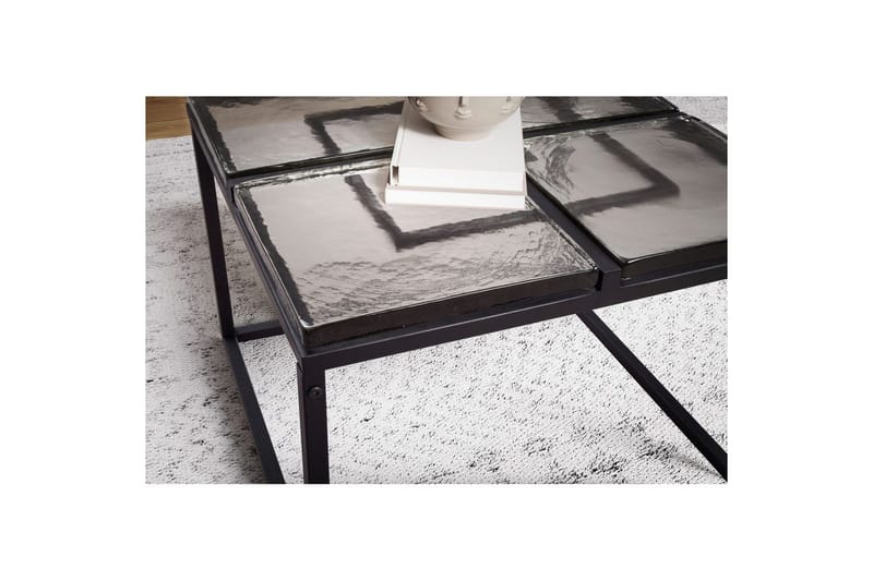 Sofabord Wohnling Kvadratisk glass 58 cm klassisk metallramme moderne - Møbler - Bord - Sofabord & salongbord