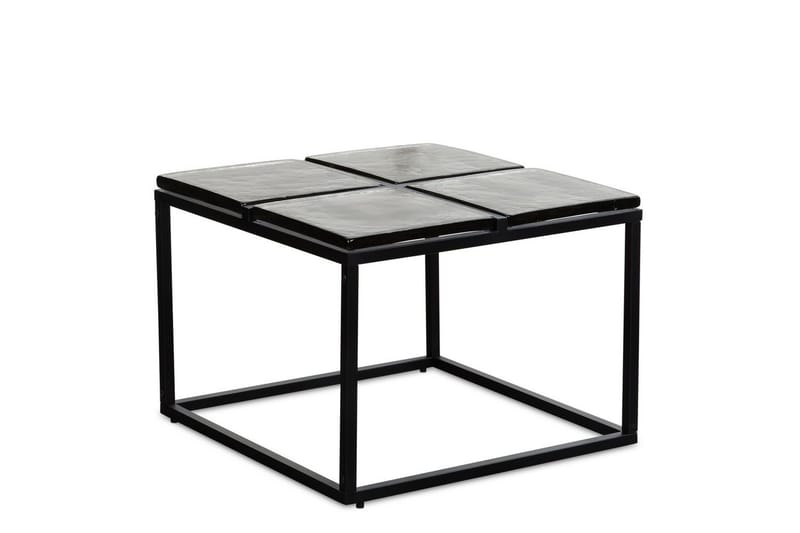 Sofabord Wohnling Kvadratisk glass 58 cm klassisk metallramme moderne - Møbler - Bord - Sofabord & salongbord