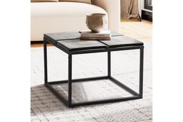 Sofabord Wohnling Kvadratisk glass 58 cm klassisk metallramme moderne - Møbler - Bord - Sofabord & salongbord