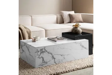 Sofabord Wohnling Marmorblokk Utseende Rektangulær Moderne - Møbler - Bord - Marmorbord