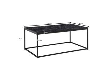 Sofabord Wohnling marmorstil, rektangulær elegant, moderne stil Svart, marmor svart - Svart, marmor svart - Møbler - Bord - Marmorbord