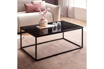 Sofabord Wohnling marmorstil, rektangulær elegant, moderne stil Svart, marmor svart - Svart, marmor svart - Møbler - Bord - Sofabord & salongbord