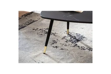 Sofabord Wohnling marmorstil 90 cm, trekantet moderne stil Svart marmor - Svart marmor - Møbler - Bord - Marmorbord