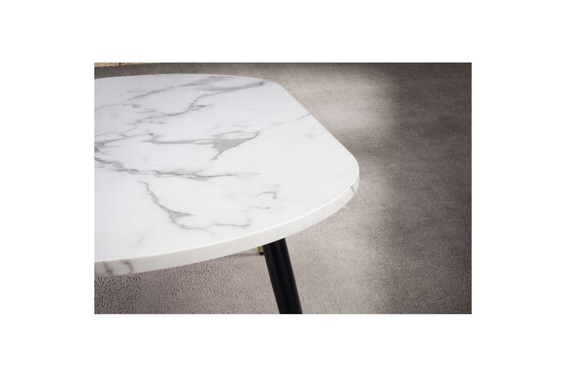 Sofabord Wohnling marmorutseende 120 cm, oval moderne stil Marmor Hvit - Marmor Hvit - Møbler - Bord - Sofabord & salongbord