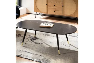 Sofabord Wohnling marmorutseende 120 cm, oval moderne stil Svart marmor - Svart marmor - Møbler - Bord - Marmorbord