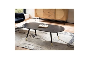 Sofabord Wohnling marmorutseende 120 cm, oval moderne stil Svart marmor - Svart marmor - Møbler - Bord - Sofabord & salongbord