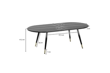 Sofabord Wohnling marmorutseende 120 cm, oval moderne stil Svart marmor - Svart marmor - Møbler - Bord - Sofabord & salongbord