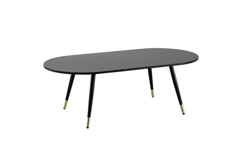 Sofabord Wohnling marmorutseende 120 cm, oval moderne stil Svart marmor - Svart marmor - Møbler - Bord - Sofabord & salongbord