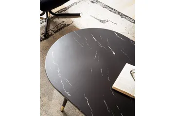 Sofabord Wohnling marmorutseende 120 cm, oval moderne stil Svart marmor - Svart marmor - Møbler - Bord - Marmorbord