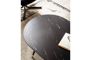 Sofabord Wohnling marmorutseende 120 cm, oval moderne stil Svart marmor - Svart marmor - Møbler - Bord - Sofabord & salongbord