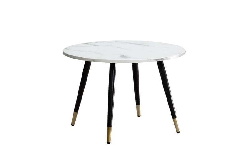 Sofabord Wohnling marmorutseende 60 cm rund, moderne stil Marmor Hvit - Marmor Hvit - Møbler - Bord - Sofabord & salongbord