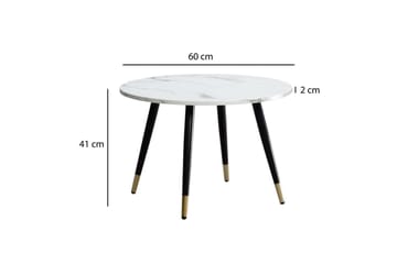 Sofabord Wohnling marmorutseende 60 cm rund, moderne stil Marmor Hvit - Marmor Hvit - Møbler - Bord - Sofabord & salongbord