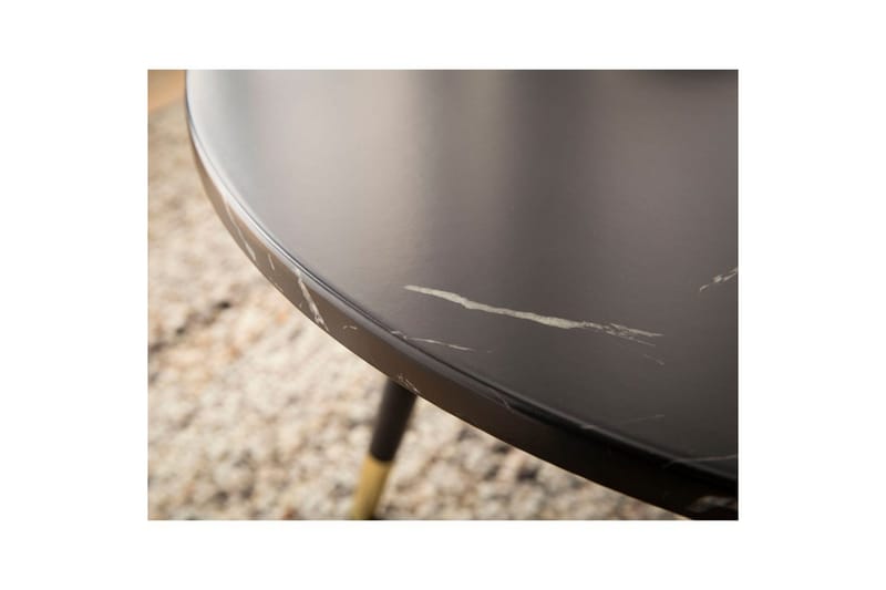 Sofabord Wohnling marmorutseende 60 cm rund, moderne stil Svart marmor - Svart marmor - Møbler - Bord - Sofabord & salongbord