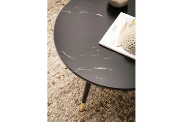 Sofabord Wohnling marmorutseende 60 cm rund, moderne stil Svart marmor - Svart marmor - Møbler - Bord - Marmorbord