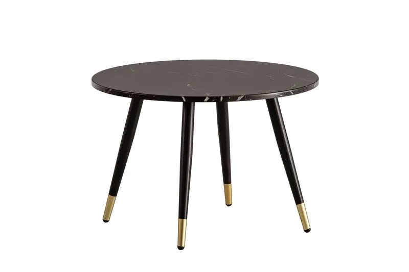 Sofabord Wohnling marmorutseende 60 cm rund, moderne stil Svart marmor, Svart marmor