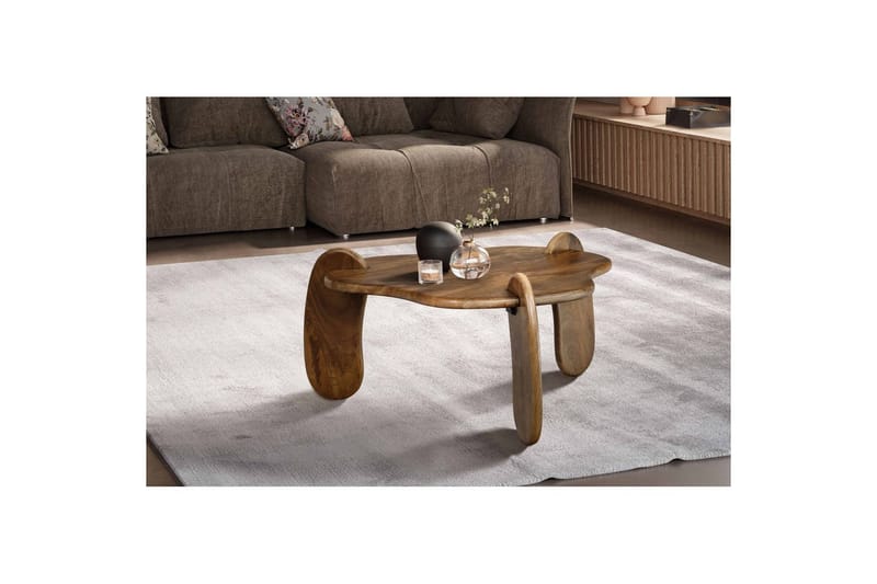 Sofabord Wohnling Massivt mangotre 78 cm organisk utseende moderne - Møbler - Bord - Sofabord & salongbord