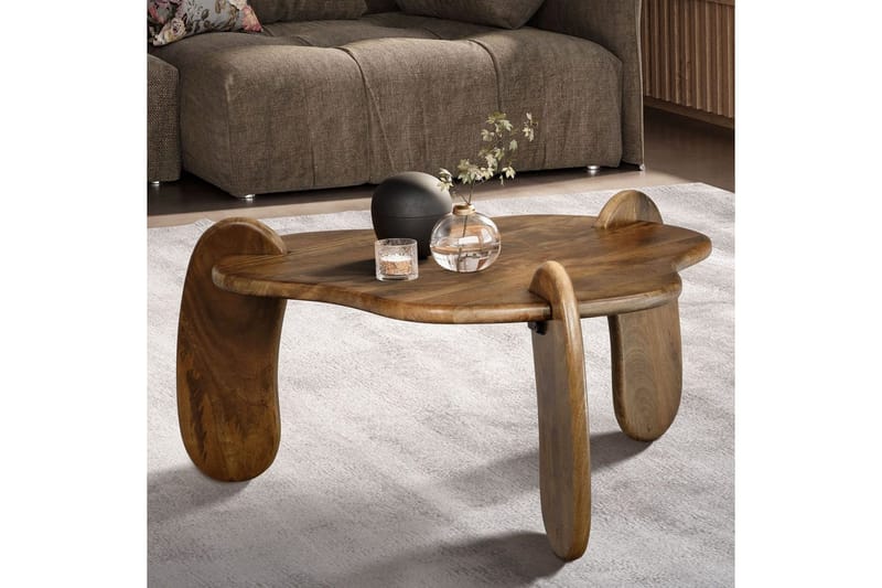 Sofabord Wohnling Massivt mangotre 78 cm organisk utseende moderne - Møbler - Bord - Sofabord & salongbord