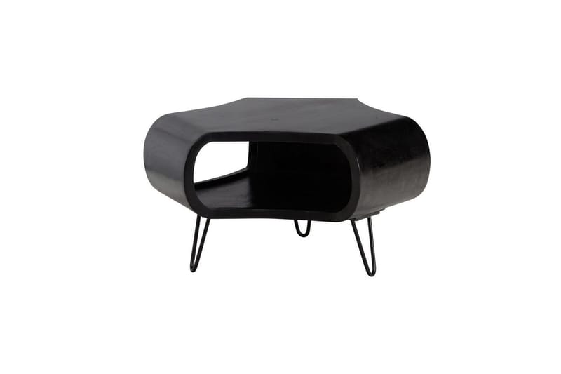 Sofabord Wohnling massivt tre, ekstravagant avrundet design, moderne, landlig stil Svart - Svart - Møbler - Bord - Sofabord & salongbord