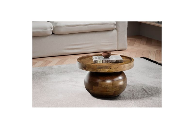 Sofabord Wohnling Massivt tre, mango, 50 cm, organisk utseende, moderne - Møbler - Bord - Sofabord & salongbord