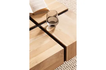 Sofabord Wohnling massivt tre 60 cm kube, kvadratisk, moderne stil lys brun - lys brun - Møbler - Bord - Sofabord & salongbord