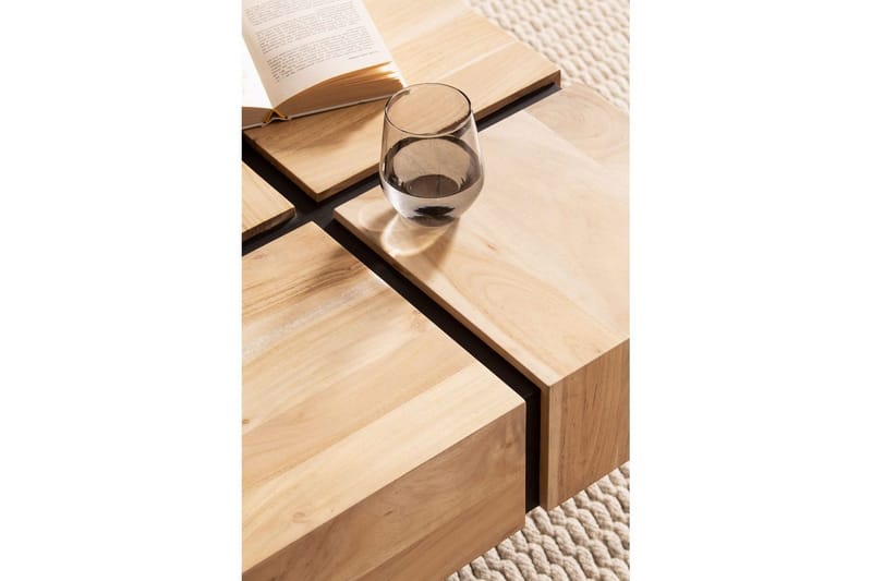 Sofabord Wohnling massivt tre 60 cm kube, kvadratisk, moderne stil lys brun - lys brun - Møbler - Bord - Sofabord & salongbord